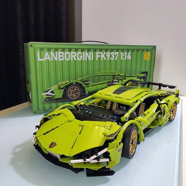 Конструктор машинка Lamborghini в масштабі 1:14 ламборджині Зелена в подарунковій коробці lg22 фото