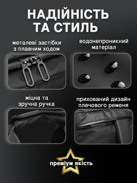 Спортивна сумка &mdash; рюкзак 2 в 1 Преміум Трансформер з відділом для взуття та вологих речей, для тренувань, фітнесу, спортзалу, басейну та подорожей SSBag фото