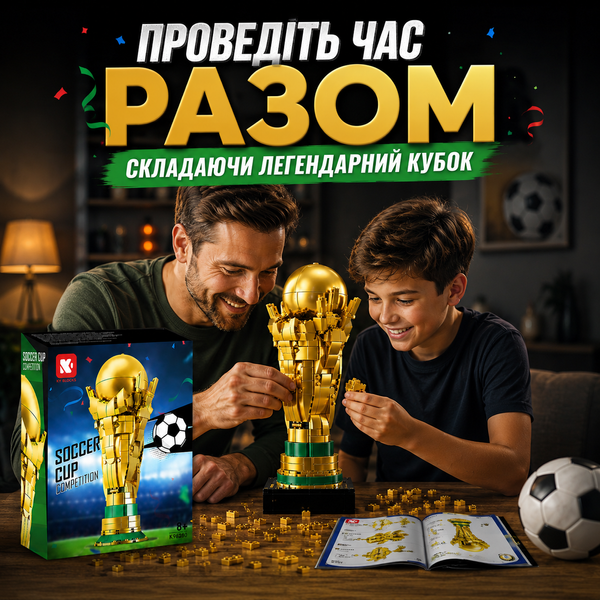 Конструктор Кубок Чемпіонату світу з футболу FIFA 2026 &laquo;Золотий футбольний кубок&raquo; на 446 деталей CUP фото