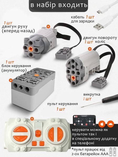 Набір електроніки для конструктора Technic мотор сервопривод акумулятор пульт дистанційного керування  lg22 фото