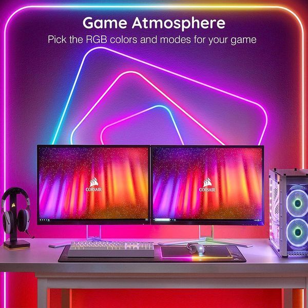 Розумна гнучка неонова світлодіодна стрічка Neon RGB-IC 5 м з Bluetooth адаптером і синхронізацією музики Neon фото