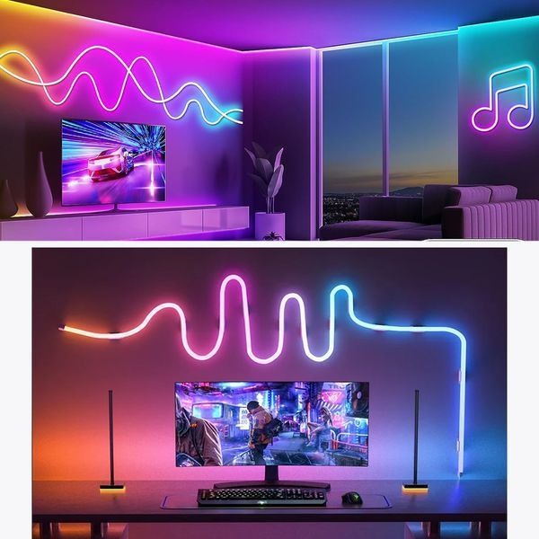 Розумна гнучка неонова світлодіодна стрічка Neon RGB-IC 5 м з Bluetooth адаптером і синхронізацією музики Neon фото