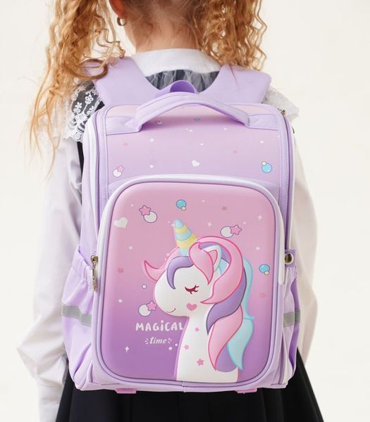 Шкільний ортопедичний рюкзак для дівчат Unicorn Єдиноріг для дівчинки в школу 1-4 клас і пенал рожевий penalpink фото