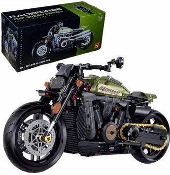 Конструктор мотоцикл Harley Davidson на 590 деталей Харлей Масштаб 1:8  Зелений harley фото