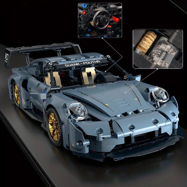 Конструктор машинка Technic&nbsp;Porsche&nbsp;911&nbsp;RSR&nbsp;на пульті дистанційному керуванні в масштабі 1:14 порш в подарунковій коробці lg22 фото